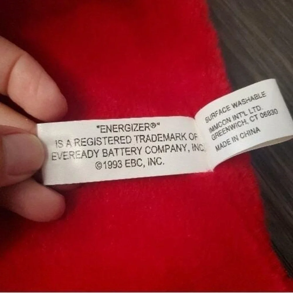 Vintage Energizer Bunny Advertising Plush 30'' Christmas Stocking 1993 Wire Ears